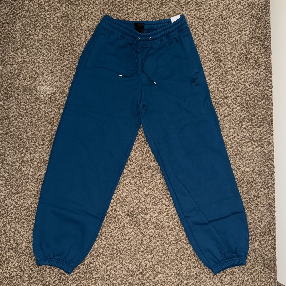 Navy Blue Elastic Cuffed Joggers with Relaxed Fit